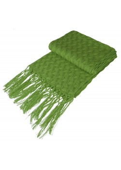 Палантин «Нежные листья», зеленый (оливковый)