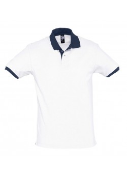 Рубашка поло Prince 190, белая с темно-синим