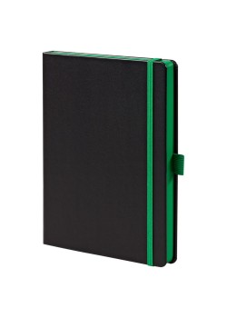 Ежедневник Tone, недатированный, черный с зеленым