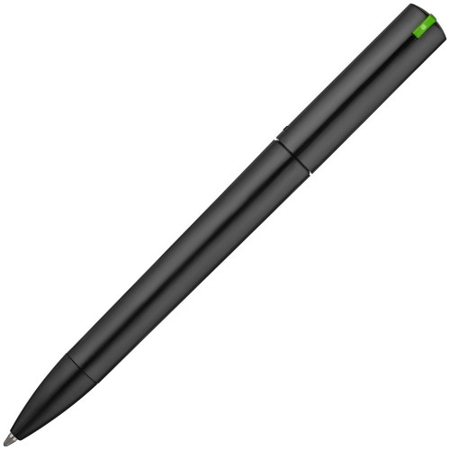 Ручка шариковая Split Black Neon, черная с зеленым