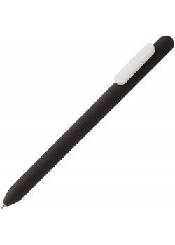 Ручка шариковая Slider Soft Touch, черная с белым