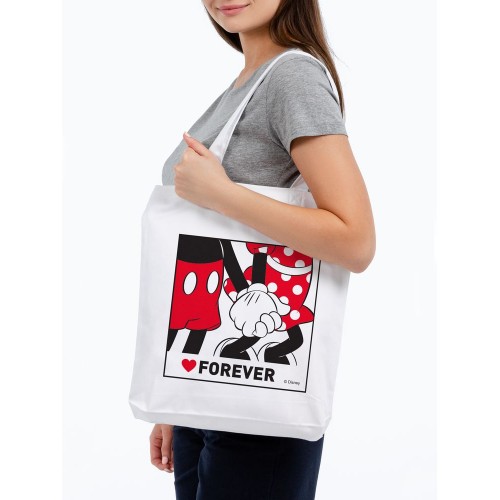 Холщовая сумка «Микки и Минни. Love Forever», белая