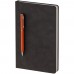 Блокнот Magnet Chrome с ручкой, черно-оранжевый