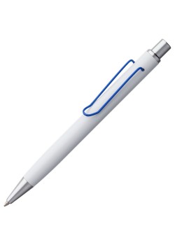Ручка шариковая Clamp, белая с синим