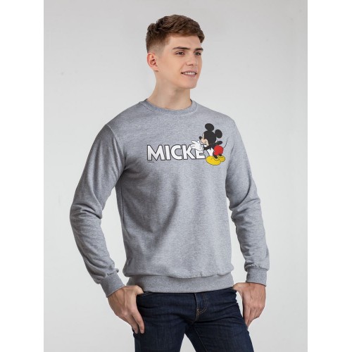 Свитшот Mickey Mouse, серый меланж