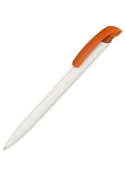 Ручка шариковая Clear Solid, белая с оранжевым