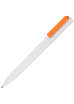 Ручка шариковая Split White Neon, белая с оранжевым