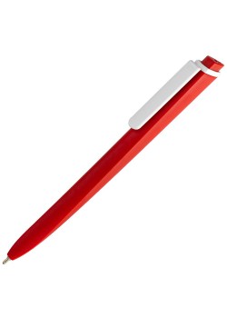 Ручка шариковая Pigra P02 Mat, красная с белым