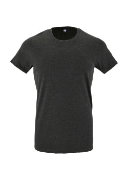 Футболка мужская приталенная REGENT FIT 150, черный меланж