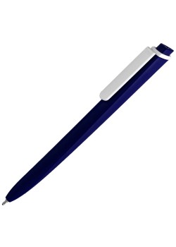 Ручка шариковая Pigra P02 Mat, темно-синяя с белым