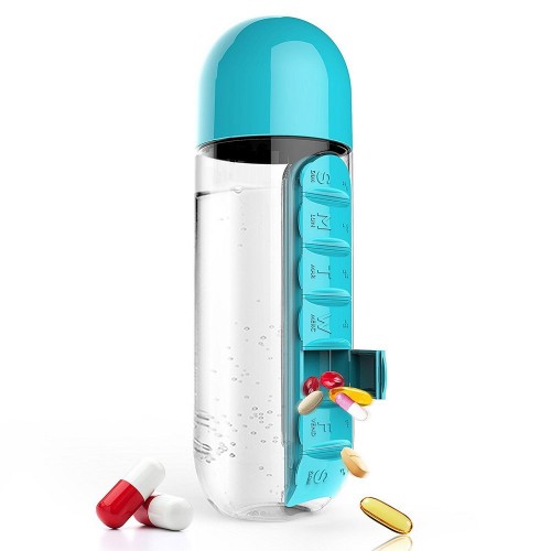 Бутылка с таблетницей In Style, голубая