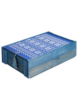 Коробка деревянная «Скандик», большая, синяя