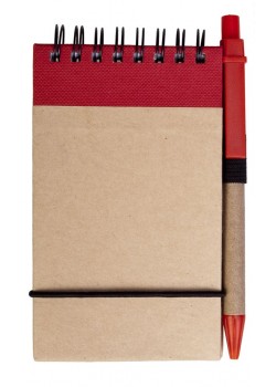 Блокнот на кольцах Eco Note с ручкой, красный