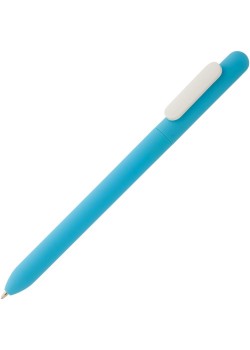 Ручка шариковая Slider Soft Touch, голубая с белым