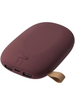 Аккумулятор с беспроводной зарядкой Pebble Wireless 9000 мАч, винный