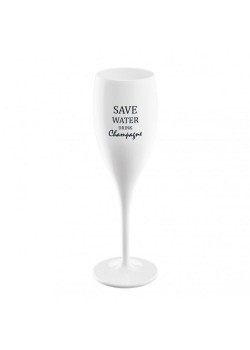Бокал для шампанского Save Water Drink Champange, белый
