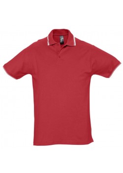 Рубашка поло мужская с контрастной отделкой PRACTICE 270, красный/белый