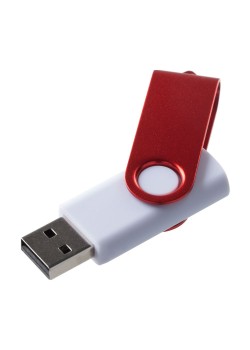Флешка Twist Color, белая с красным, 16 Гб