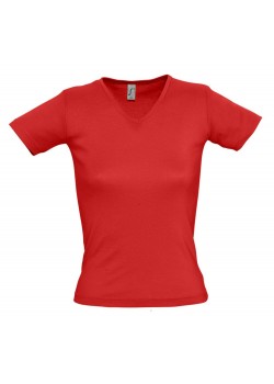 Футболка женская LADY 220 с V-обр. вырезом, красная