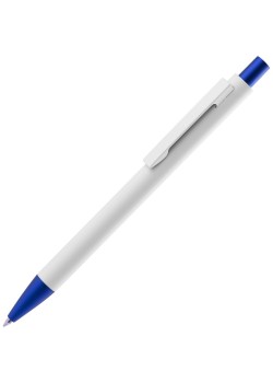 Ручка шариковая Chromatic White, белая с синим