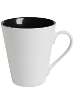 Кружка New Bell матовая, белая с черным