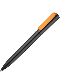 Ручка шариковая Split Black Neon, черная с оранжевым