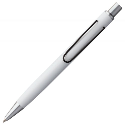 Ручка шариковая Clamp, белая с черным