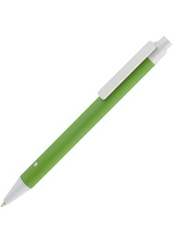 Ручка шариковая Button Up, зеленая с белым