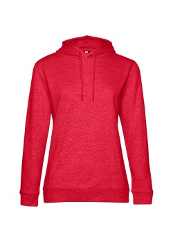 Толстовка с капюшоном женская Hoodie, красный меланж