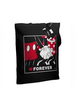 Холщовая сумка «Микки и Минни. Love Forever», черная