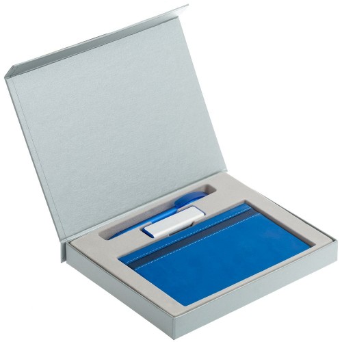 Коробка Memo Pad для блокнота, флешки и ручки, серебристая