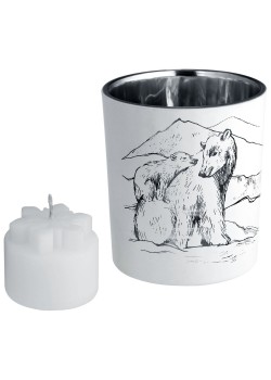 Подсвечник со свечой Forest, с изображением медведя