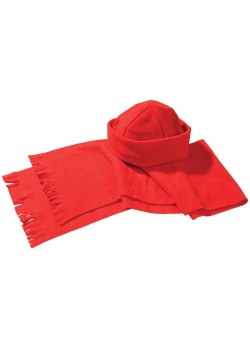 Комплект Unit Fleecy: шарф и шапка, красный