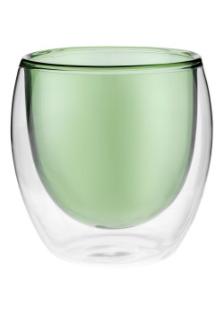 Стакан с двойными стенками Glass Bubble, зеленый