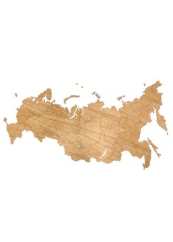 Деревянная карта России, дуб