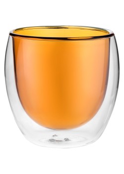 Стакан с двойными стенками Glass Bubble, желтый