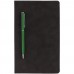 Блокнот Magnet Chrome с ручкой, черно-зеленый