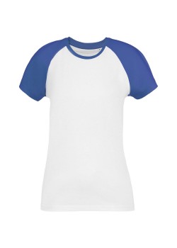Футболка женская T-bolka Bicolor Lady, белая с синим
