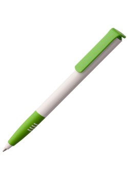Ручка шариковая Senator Super Soft, белая с зеленым
