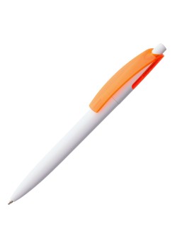 Ручка шариковая Bento, белая с оранжевым