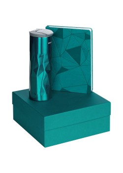 Набор Gems: ежедневник и термостакан, бирюзовый