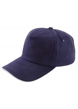 Бейсболка Unit Classic, темно-синяя с белым кантом