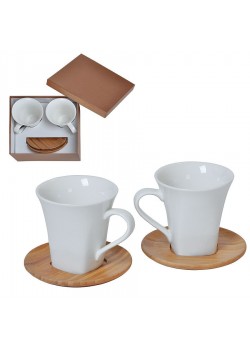 Набор 'Натали': две чайные пары в подарочной упаковке, коричневый, белый