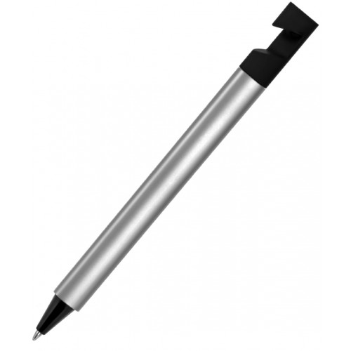 Ручка шариковая N5 с подставкой для смартфона, серебристый