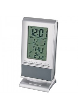 Часы - календарь- термометр  'Прогноз' с подсветкой, серый