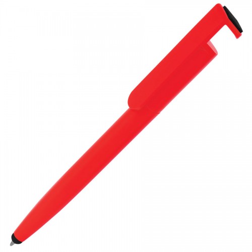 Ручка шариковая N3 со стилусом и подставкой для смартфона, красный