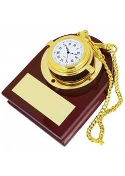 Часы карманные с подставкой, золотистый, коричневый