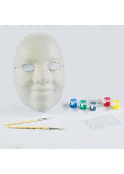 Набор для раскраски 'МАСКА': маска, кисть, краски 6 шт., резинка, некрашеный картон