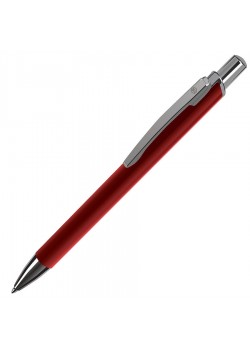 Ручка шариковая WORK, красный, серебристый