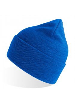 Шапка вязаная PURE  с отворотом из пряжи Polylana, синий